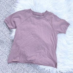 Madewell Dusty Rose Mauve Pink Garment-Dyed Harraway Raglan Tee XXS NF478